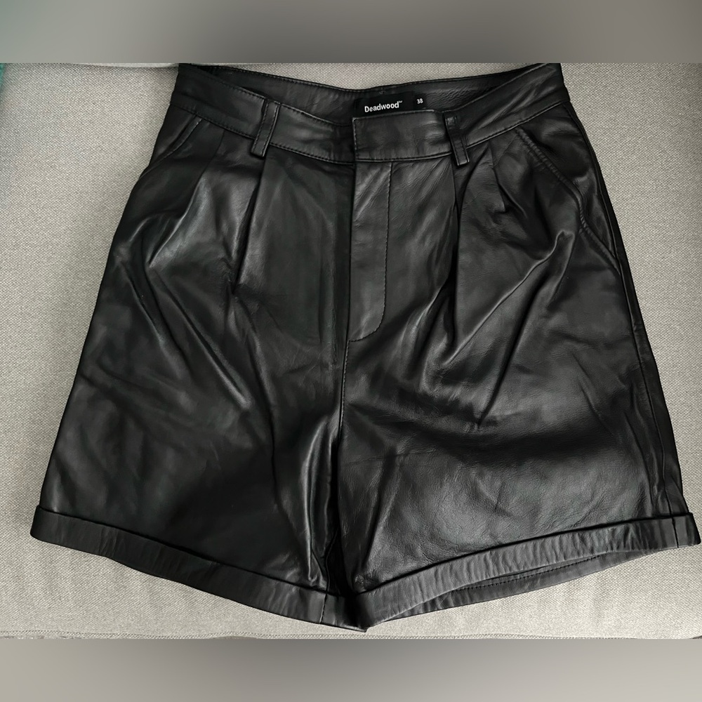Deadwood Black Leather Women’s Shorts
